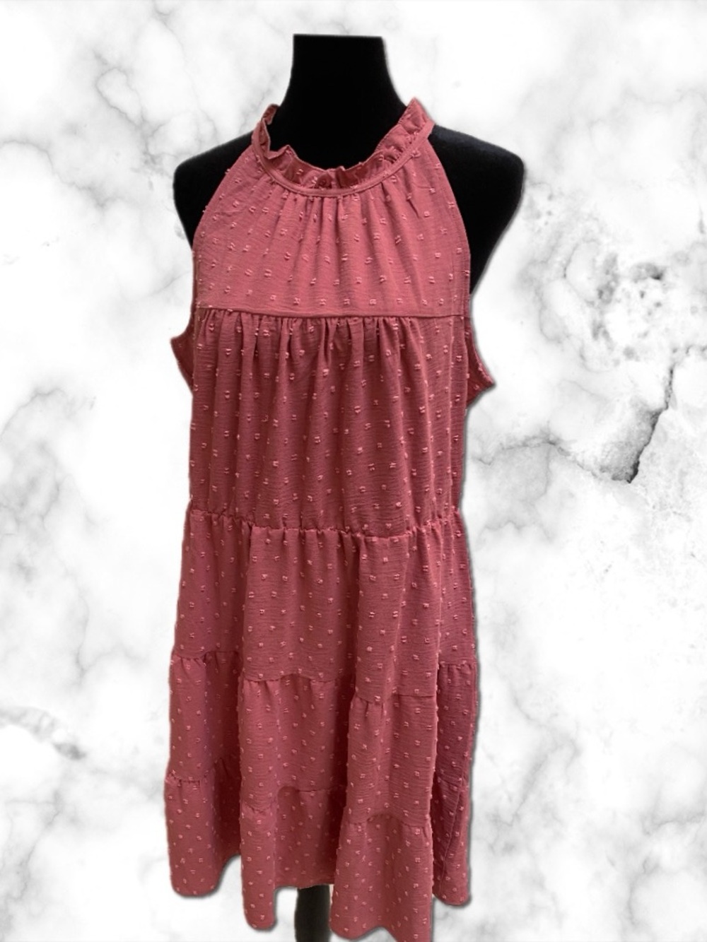 Halter Tiered Dress in Dusty Rose
